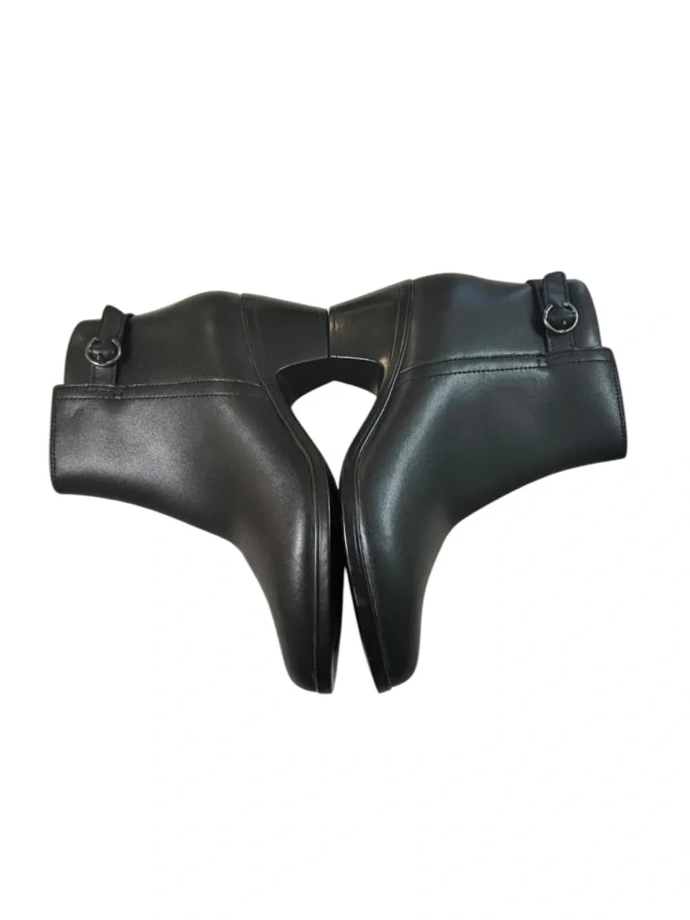 Clarks Emily2 Belle Boots Womens Size 9 Black Leather Ankle Booties Heel Zip - Picture 7 of 15